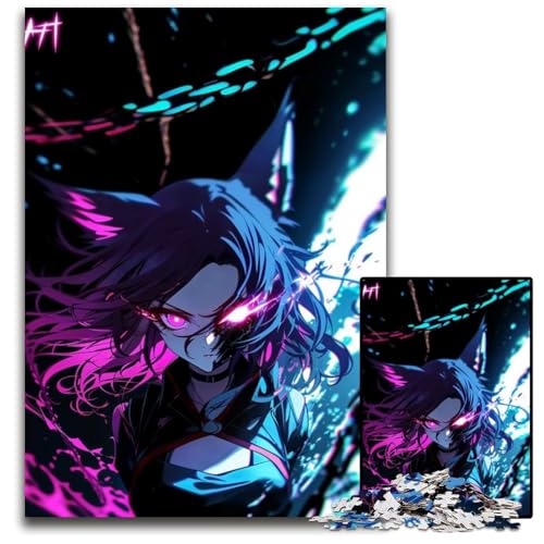 1000teiliges Puzzle DämonenAnimeMädchen unmögliche Puzzles für Erwachsene Denksportaufgabe interaktives Familienspiel geeignet für Kinder ab 14 Jahren 1000 Teile (75 x 50 cm) von CXUOSADIP