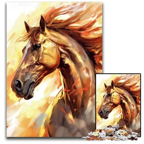 1000teiliges Puzzle Der Geist des Pferdes Holzpuzzle für Erwachsene Geburtstagsgeschenkidee anspruchsvolles Denkspiel 1000 Teile (75 x 50 cm) von CXUOSADIP