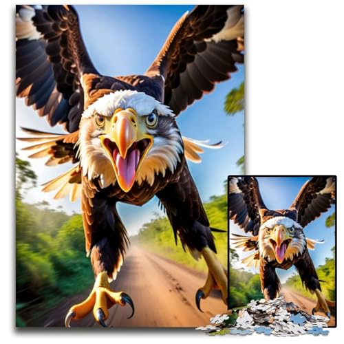 1000teiliges Puzzle Der Wilde Weißkopfseeadler Holzpuzzle für Erwachsene Geburtstagsgeschenkidee anspruchsvolles Denkspiel 1000 Teile (75 x 50 cm) von CXUOSADIP