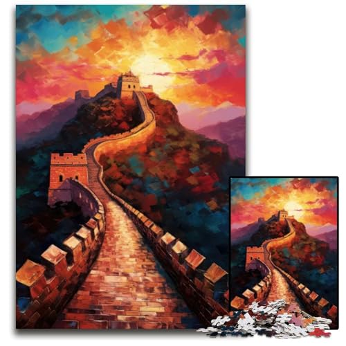 1000teiliges Puzzle Die Chinesische Mauer anspruchsvolle Puzzles anspruchsvolles Denkspiel für Teenager unterhaltsames Familienspiel interaktives Spiel 1000 Teile (38 x 26 cm) von CXUOSADIP