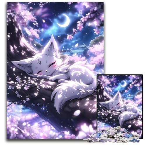 1000teiliges Puzzle Dream Kitsune Anime Fox unmögliches Puzzle für Erwachsene Denksportaufgabe interaktives Familienspiel geeignet für Kinder ab 14 Jahren 1000 Teile (75 x 50 cm) von CXUOSADIP