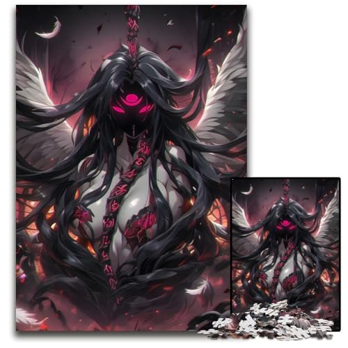 1000teiliges Puzzle Dunkler Engel mit Flügeln anspruchsvolle Puzzles anspruchsvolles Denkspiel für Teenager unterhaltsames Familienspiel interaktives Spiel 1000 Teile (38 x 26 cm) von CXUOSADIP