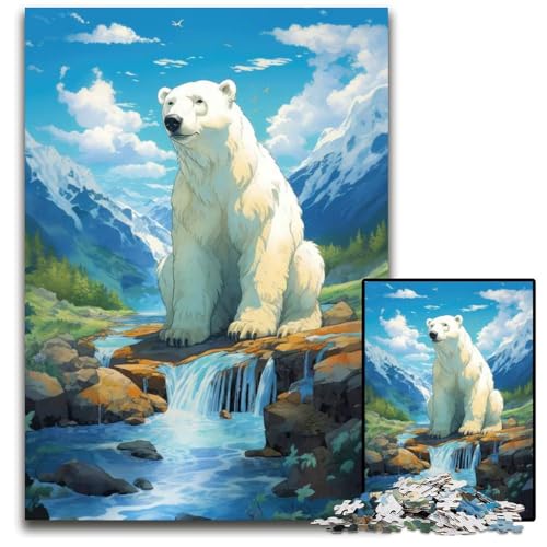 1000teiliges Puzzle EIN Bär in den Bergen 14 Holzpuzzle perfekt für Teenager und Sammler ideale Heimdekoration und Reisegeschenk 1000 Teile (38 x 26 cm) von CXUOSADIP