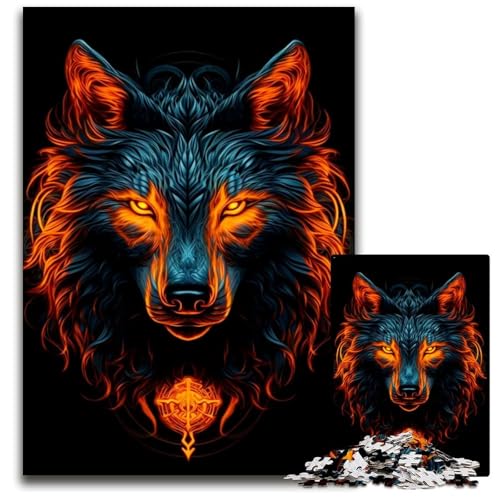 1000teiliges Puzzle Fantasy Wolf Anspruchsvolle Rätsel Anspruchsvolle Denksportaufgabe für Teenager Familienspaß Interaktives Spiel 1000 Teile (75 x 50 cm) von CXUOSADIP