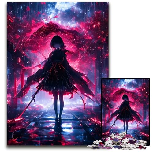 1000teiliges Puzzle Futuristisches Kirschmädchen unmögliche Puzzles für Erwachsene Denksportspiel interaktives Familienspiel geeignet für Kinder ab 14 Jahren 1000 Teile (38 x 26 cm) von CXUOSADIP