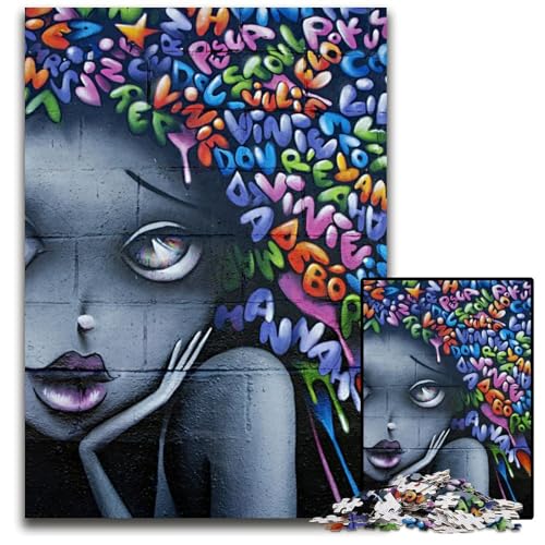 1000teiliges Puzzle Gesicht Einer Wand anspruchsvolle Puzzles anspruchsvolles Denkspiel für Teenager unterhaltsames Familienspiel interaktives Spiel 1000 Teile (38 x 26 cm) von CXUOSADIP