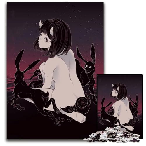 1000teiliges Puzzle Hase unmögliche Puzzles für Erwachsene für Heimdekoration Gehirntraining 1000 Teile (75 x 50 cm) von CXUOSADIP