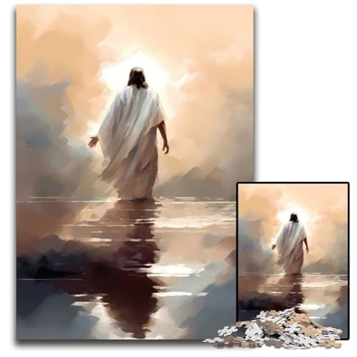 1000teiliges Puzzle Jesus Anspruchsvolle Rätsel Anspruchsvolles Denkspiel für Teenager Familienspaß Interaktives Spiel 1000 Teile (38 x 26 cm) von CXUOSADIP