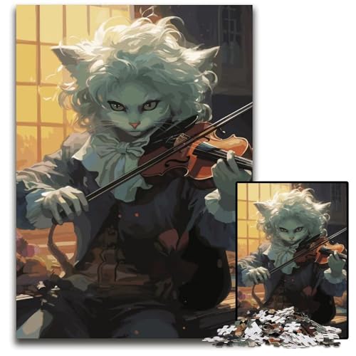 1000teiliges Puzzle KatzenGeiger unmögliches Puzzle für Erwachsene Denksportaufgabe interaktives Familienspiel geeignet für Kinder ab 14 Jahren 1000 Teile (75 x 50 cm) von CXUOSADIP