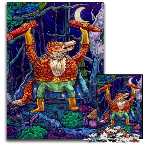 1000teiliges Puzzle Magic Fox anspruchsvolle Puzzles anspruchsvolles Denkspiel für Teenager unterhaltsames Familienspiel interaktives Spiel 1000 Teile (75 x 50 cm) von CXUOSADIP
