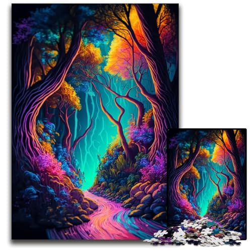 1000teiliges Puzzle Magischer Wald 14b Papierpuzzle für Erwachsene Geburtstagsgeschenkidee anspruchsvolles Denkspiel 1000 Teile (38 x 26 cm) von CXUOSADIP