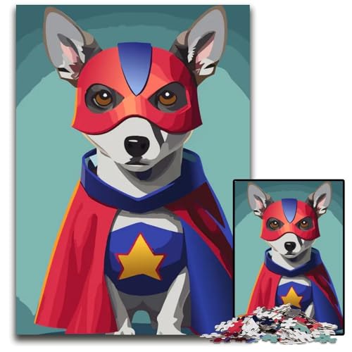 1000teiliges Puzzle Super Dog anspruchsvolle Puzzles anspruchsvolles Denkspiel für Teenager unterhaltsames Familienspiel interaktives Spiel 1000 Teile (75 x 50 cm) von CXUOSADIP