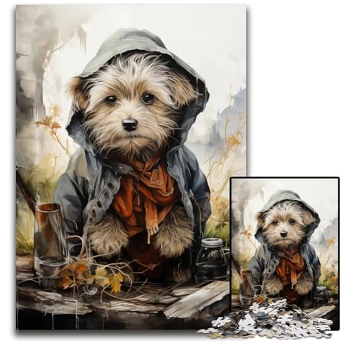 1000teiliges Puzzle Zaubererhund Holzpuzzle für Erwachsene Geburtstagsgeschenkidee anspruchsvolles Denkspiel 1000 Teile (75 x 50 cm) von CXUOSADIP