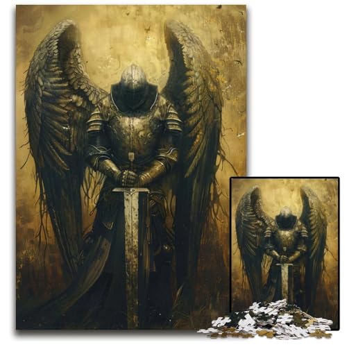 1000teiliges Puzzle für Erwachsene Angelic KnightPuzzles für Erwachsene anspruchsvolles Denkspiel für Teenager Spaß am Familienspielabend 1000 Teile (38 x 26 cm) von CXUOSADIP
