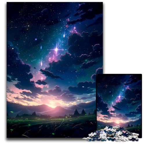 1000teiliges Puzzle für Erwachsene AnimeLandschaft Holzpuzzle für Erwachsene kreatives Familienspiel Heimdekoration Teenager 1000 PCS (75 x 50 cm) von CXUOSADIP