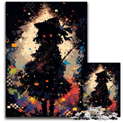 1000teiliges Puzzle für Erwachsene AnimeSilhouette Holzpuzzle für Erwachsene kreatives Familienspiel Heimdekoration Teenager 1000 PCS (38 x 26 cm) von CXUOSADIP