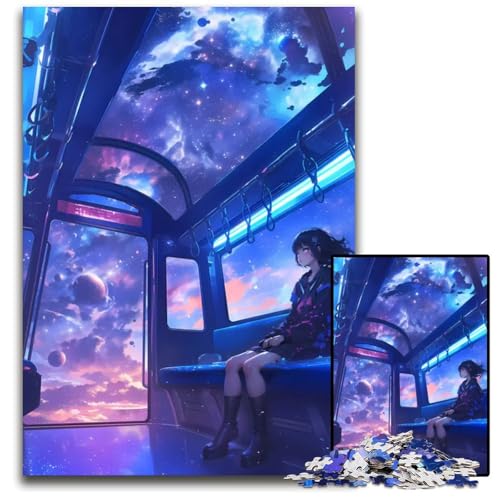 1000teiliges Puzzle für Erwachsene AnimeWeltraumFantasiezug Holzpuzzle für Erwachsene kreatives Familienspiel Heimdekoration Teenager 1000 PCS (38 x 26 cm) von CXUOSADIP