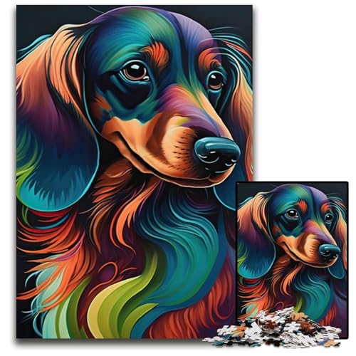 1000teiliges Puzzle für Erwachsene DackelStil Puzzles für Erwachsene für Teenager Familienspieleabend hirnfordernde Geschenkidee 1000 Teile (75 x 50 cm) von CXUOSADIP