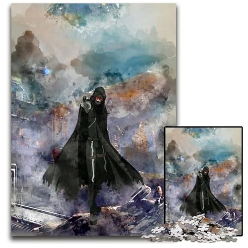 1000teiliges Puzzle für Erwachsene Death Gun Holzpuzzle für Erwachsene kreatives Familienspiel Heimdekoration Teenager 1000 PCS (38 x 26 cm) von CXUOSADIP