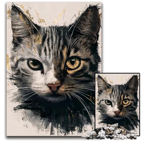 1000teiliges Puzzle für Erwachsene KatzenPuzzle DIYDekoration GehirnHerausforderung für Erwachsene Familienurlaubsgeschenk 1000 PCS (75 x 50 cm) von CXUOSADIP