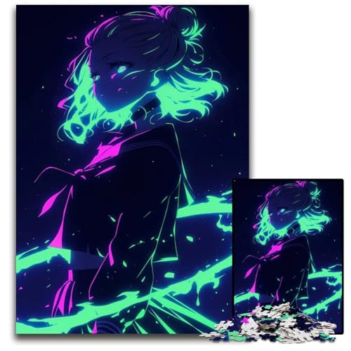 1000teiliges Puzzle für Erwachsene NeonAnimeMädchenPuzzles für Erwachsene Heimaktivität für Feiertage Geburtstage und Familienspieleabende 1000 Teile (75 x 50 cm) von CXUOSADIP