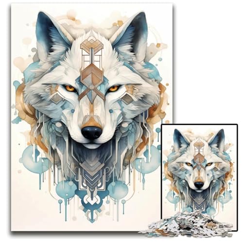 1000teiliges Puzzle für Erwachsene Wolf DIYDekoration GehirnHerausforderung für Erwachsene Familienurlaubsgeschenk 1000 Teile (75 x 50 cm) von CXUOSADIP