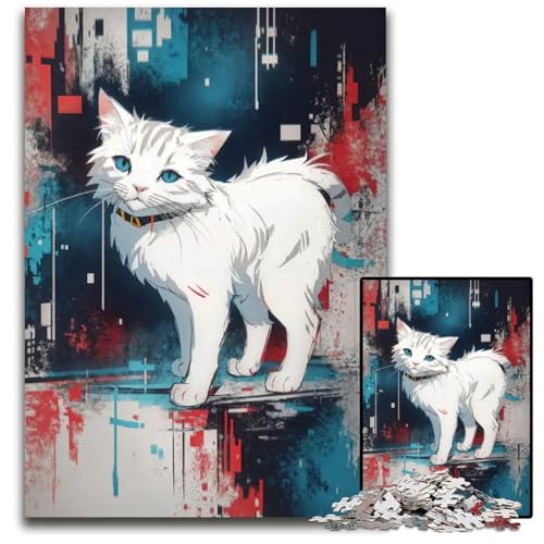 1000teiliges Puzzle für Erwachsene abstrakte KatzenPuzzles für Erwachsene anspruchsvolles Denkspiel für Teenager Spaß am Familienspielabend 1000 Teile (38 x 26 cm) von CXUOSADIP