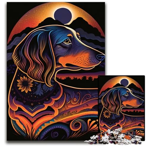 1000teiliges Puzzle für Erwachsene im DackelStil DIYDekoration GehirnHerausforderung für Erwachsene Familienurlaubsgeschenk 1000 PCS (75 x 50 cm) von CXUOSADIP