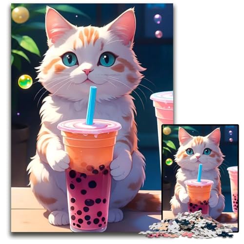 1000teiliges Puzzle für Erwachsene süße Katze Anime14 Holzpuzzle für Erwachsene kreatives Familienspiel Heimdekoration Teenager 1000 Teile (38 x 26 cm) von CXUOSADIP