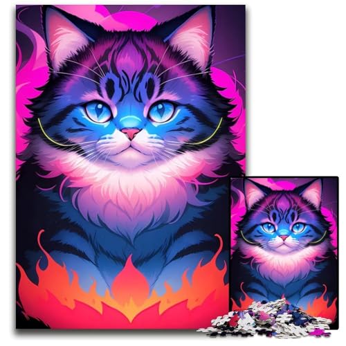 1000teiliges Puzzle für Erwachsene süße Katze im RetroStil unmögliches Puzzle für Erwachsene interaktives Familienspiel DIYHeimdekoration GehirnHerausforderung Geschenk 1000 Teile (38 x 26 cm) von CXUOSADIP