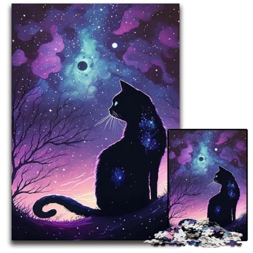 1000teiliges Puzzle im Stil der Cat ArtSerie Holzpuzzle für Erwachsene Geburtstagsgeschenkidee anspruchsvolles Denkspiel 1000 Teile (75 x 50 cm) von CXUOSADIP