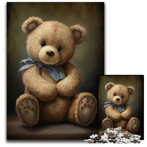 1000teiliges Puzzle im TeddybärStil anspruchsvolle Rätsel anspruchsvolle Denksportaufgabe für Teenager unterhaltsames interaktives Spiel für die ganze Familie 1000 Teile (75 x 50 cm) von CXUOSADIP