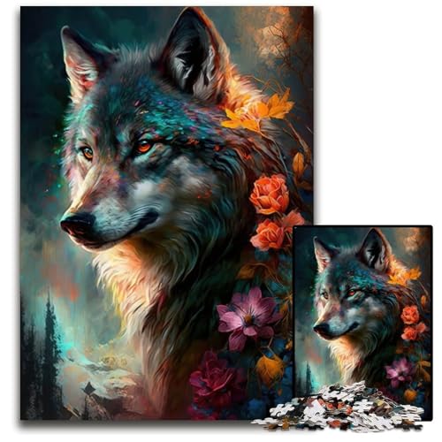 1000teiliges Puzzle im WolfArtSerienstil für Erwachsene Anspruchsvolles Denkspiel für Teenager Spaß am Familienspieleabend 1000 Teile (38 x 26 cm) von CXUOSADIP