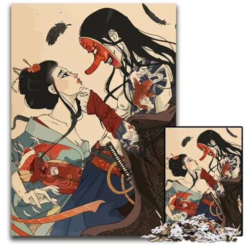1000teiliges Puzzle japanischer BushidoSamurai anspruchsvolle Puzzles anspruchsvolle Denksportaufgabe für Teenager unterhaltsames interaktives Spiel für die ganze Familie 1000 Teile (38 x 26 cm) von CXUOSADIP