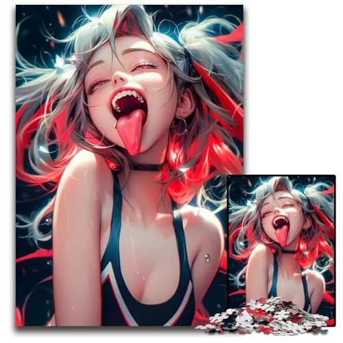 1000teiliges Puzzle mit heraushängender Zunge für Erwachsene Unmögliches Puzzle für Erwachsene Spaß für zu Hause Aktivitäten Geburtstagsgeschenk Reisegeschenke 1000 Teile (38 x 26 cm) von CXUOSADIP