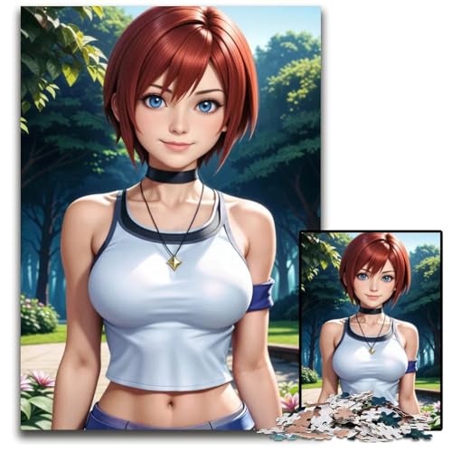 1000teiliges PuzzleGeschenk AnimeMädchen mit roten Haaren Puzzles für Erwachsene Denkspiel für Teenager Familieninteraktion 1000 Teile (75 x 50 cm) von CXUOSADIP