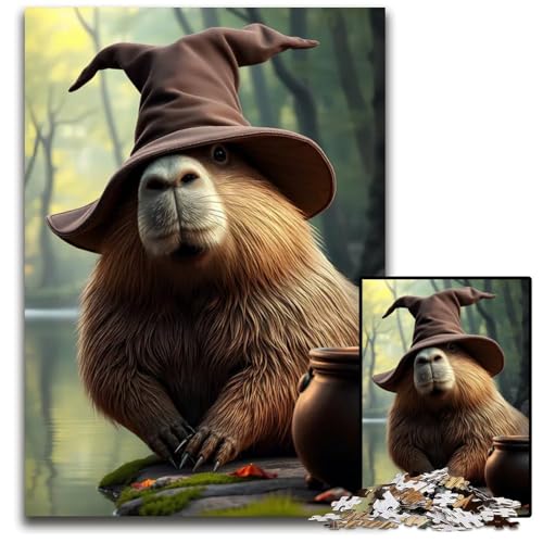 1000teiliges PuzzleGeschenk Capybara WizardImpossible Puzzles für Erwachsene Teenager Paare und Freunde zum Geburtstag Weihnachten 1000 PCS (75 x 50 cm) von CXUOSADIP