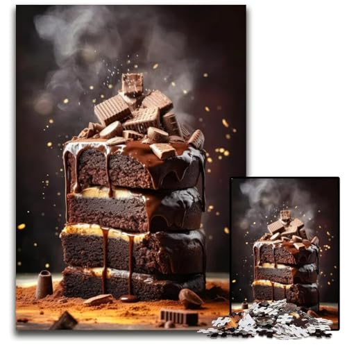 1000teiliges PuzzleGeschenk Eine Welt voller Süßigkeiten und Kuchen Holzpuzzle zum Entspannen und Herausfordern farbenfrohe Heimdekoration Kunst Freunde 1000 Teile (38 x 26 cm) von CXUOSADIP