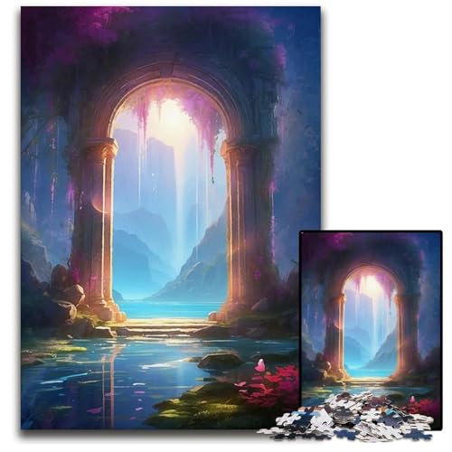 1000teiliges PuzzleGeschenk Eine entfaltete Traumlandschaft aus Holz Entspannen und herausfordern Bunte Heimdekorationskunst Freunde 1000 Teile (38 x 26 cm) von CXUOSADIP