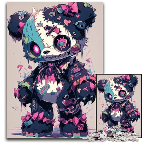 1000teiliges PuzzleGeschenk PatchworkPandabär anspruchsvolle Puzzles ideal für Liebhaber perfektes Weihnachts Neujahrs und Valentinstagsgeschenk 1000 Teile (38 x 26 cm) von CXUOSADIP