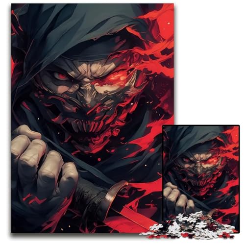 1000teiliges PuzzleGeschenk roter NinjaKrieger anspruchsvolle Puzzles ideal für Liebhaber perfektes Weihnachts Neujahrs und Valentinstagsgeschenk 1000 Teile (38 x 26 cm) von CXUOSADIP