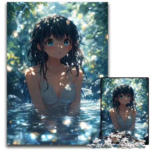 1000teiliges PuzzleGeschenk süßes AnimeMädchen im Wasser Puzzles für Erwachsene Denkspiel für Teenager Familieninteraktion 1000 Teile (75 x 50 cm) von CXUOSADIP