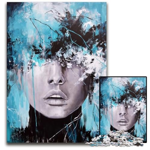 ABSTRAKTE SCHMIERBILDUNG 1000teiliges Puzzle für Erwachsene anspruchsvolle Puzzles Denksportaufgabe interaktives Familienspiel geeignet für Kinder ab 14 Jahren 1000 Teile (38 x 26 cm) von CXUOSADIP