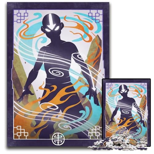 Aang Avatar State Puzzle 1000 Teile für Erwachsene Puzzles Spiel für Erwachsene Geschenk Familieninteraktives Spiel Gehirnherausforderung Geschenk 1000 PCS (38x26cm) von CXUOSADIP