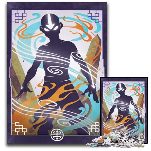 Aang Avatar State Puzzles für Erwachsene 1000 Puzzles Interaktives Familienspiel GehirnHerausforderung Lernspielzeug 1000 Teile (75 x 50 cm) von CXUOSADIP