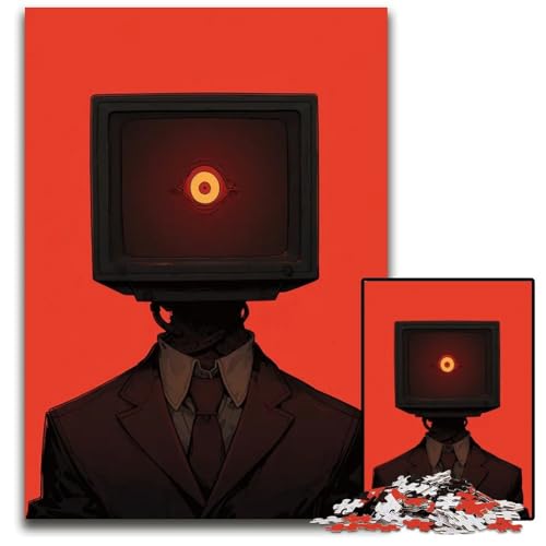 Abnormaler Fernsehkopf 1000teiliges Puzzle für Erwachsene Puzzle Denksportaufgabe Spiel für Erwachsene interaktive Familienaktivität 1000 Teile (38 x 26 cm) von CXUOSADIP