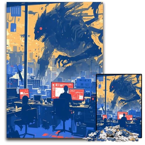 Abnormales KernstückPuzzle Holzpuzzle Spiel für Erwachsene Geschenk interaktives Familienspiel GehirnHerausforderung Geschenk 1000 Teile (38 x 26 cm) von CXUOSADIP