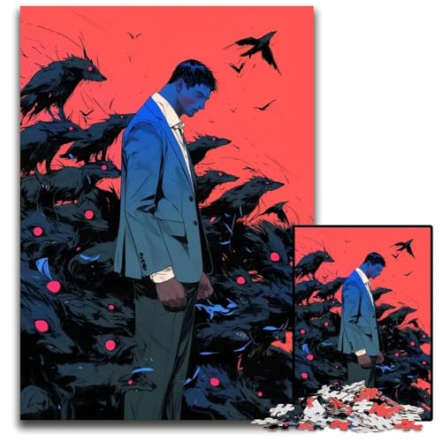 Abnormales KernstückPuzzle Holzpuzzle Spiel für Erwachsene Geschenk interaktives Familienspiel GehirnHerausforderung Geschenk 1000 Teile (38 x 26 cm) von CXUOSADIP