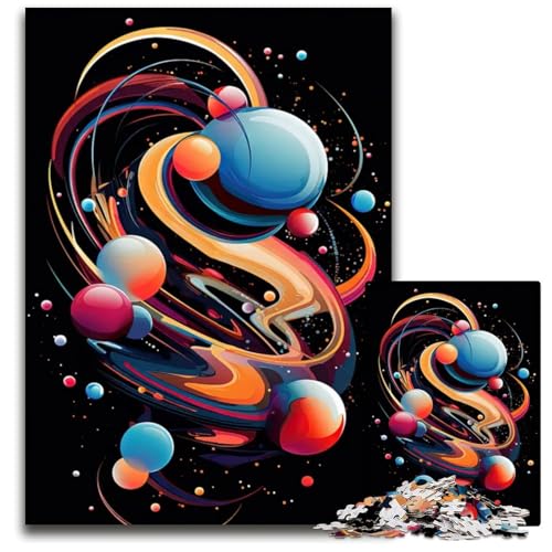 Abstrakte Astralsymphonie 1000teiliges Puzzle schwierige Puzzles für Erwachsene Weihnachten Halloween Ostern Neujahr 1000 Teile (75 x 50 cm) von CXUOSADIP