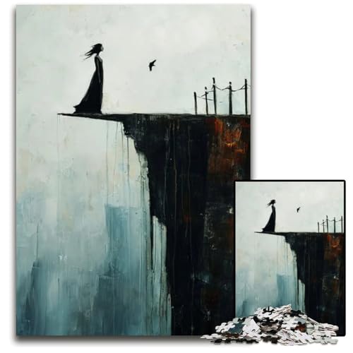 Abstrakte Eleganz Puzzleteil Holzpuzzle Spiel für Erwachsene Geschenk interaktives Familienspiel GehirnHerausforderung Geschenk 1000 Teile (38 x 26 cm) von CXUOSADIP